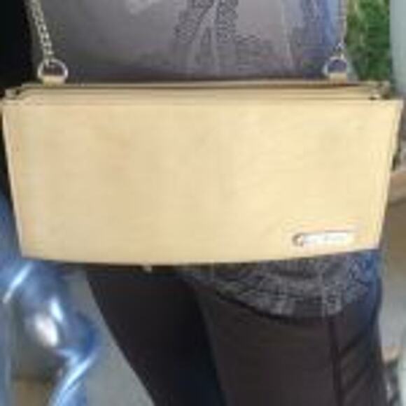 Rustic Couture Crossbody Wallet Cream Tan Chain Leather Western - Picture 2 of 8